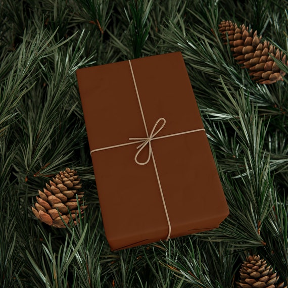 Wrapping Paper Dark Brown Wrapping Paper Christmas Gift Wrap Mahogany  Wrapping Paper Chocolate Brown Christmas Solid Design Festive Holiday 