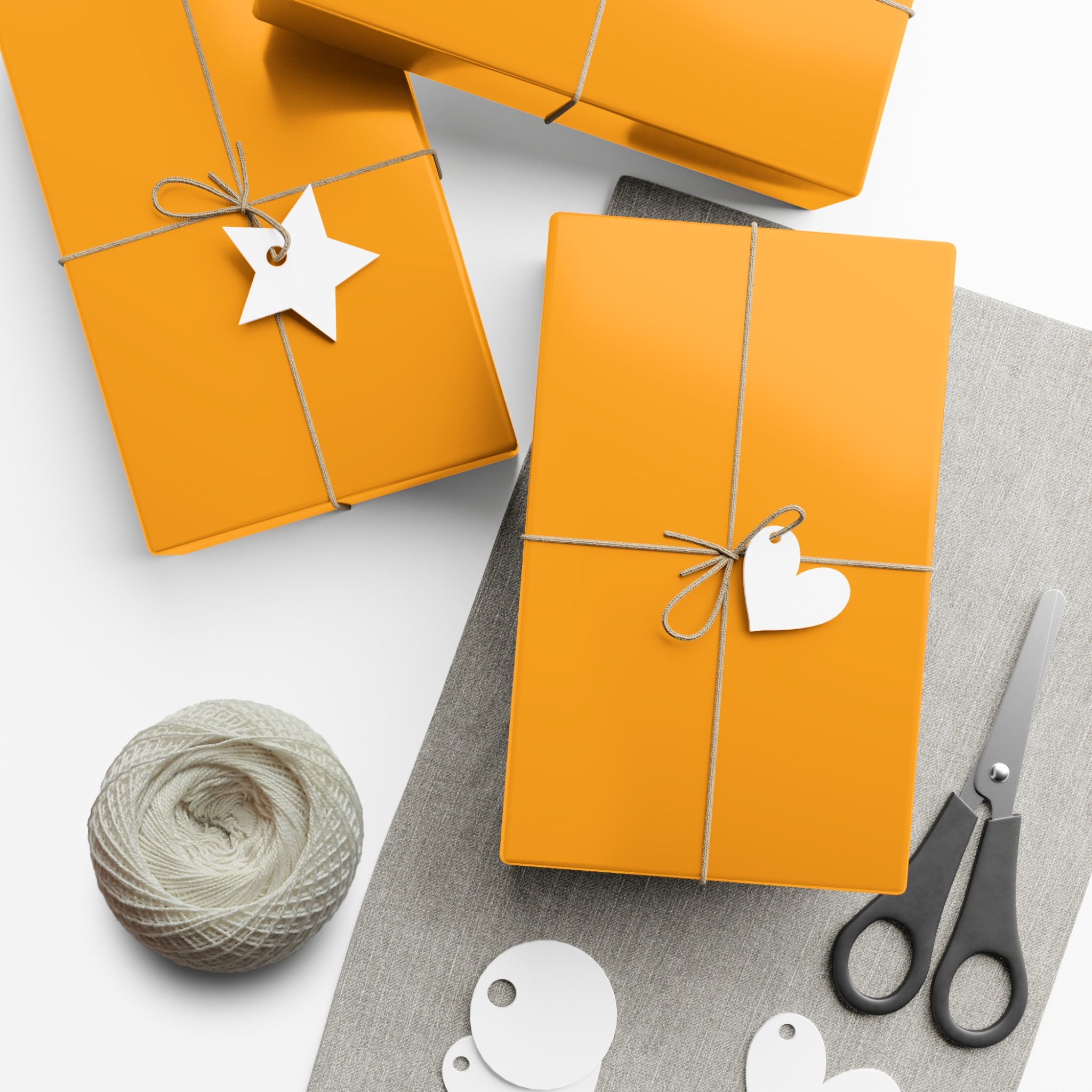 Orange Wrapping Paper, Solid Color Wrapping Paper, Orange Gift