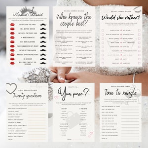 Bridal shower games, bachelorette games, bridal shower, minimalist wedding shower games, wedding shower games