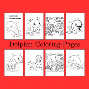 Dolphin coloring pages, coloring printables for kids and adults, digital coloring pages, cute coloring pages, kids coloring, adult coloring