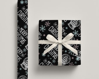 Black Christmas wrapping paper
