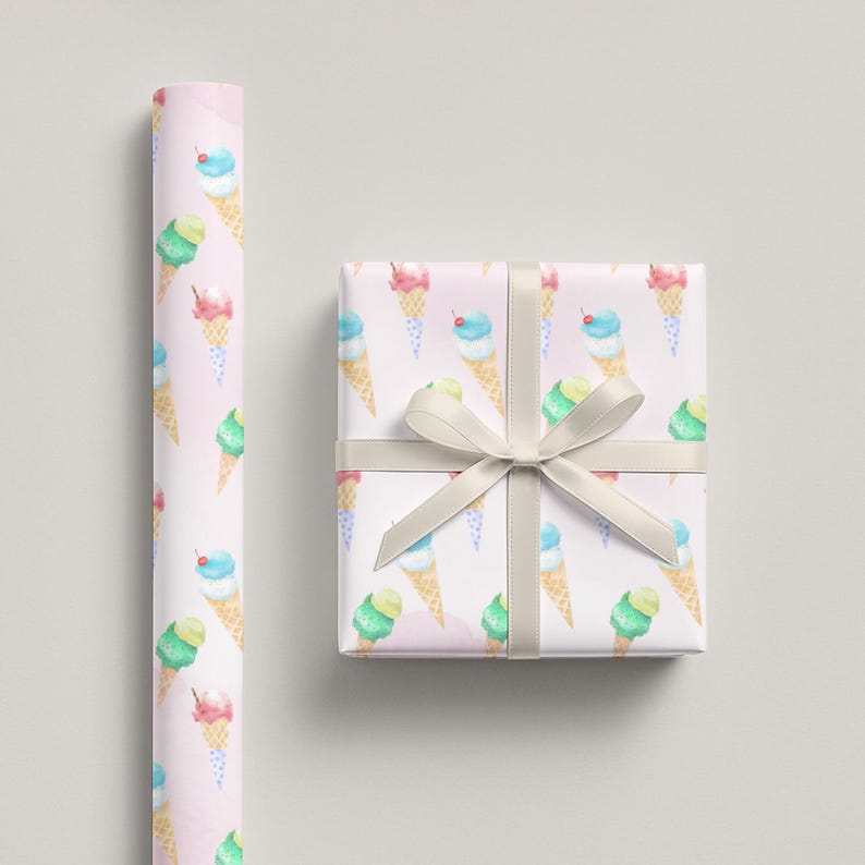 ice cream wrapping paper mockup