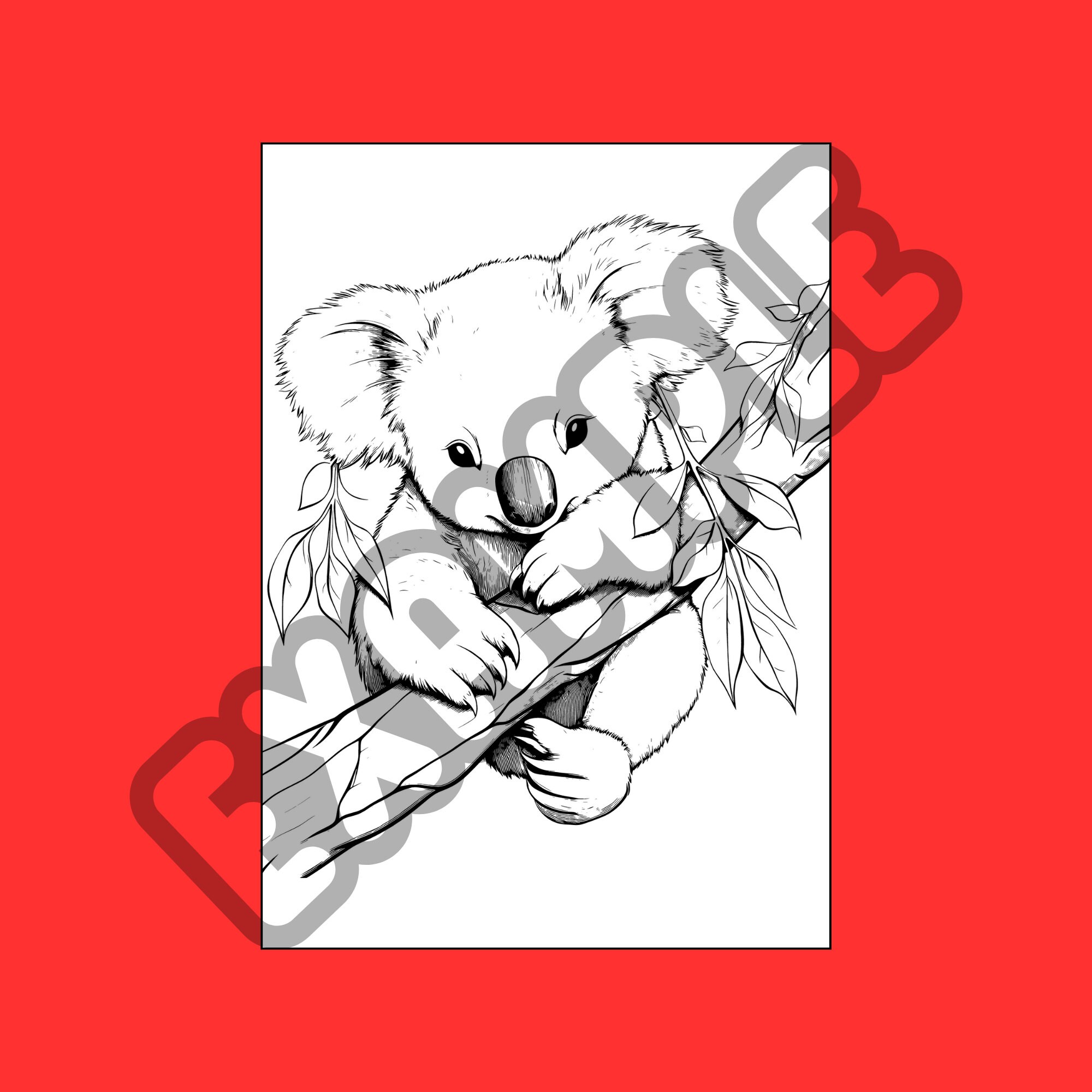 Koala Coloring Pages, Cute Koala Coloring Book for Kids and Adults ...
