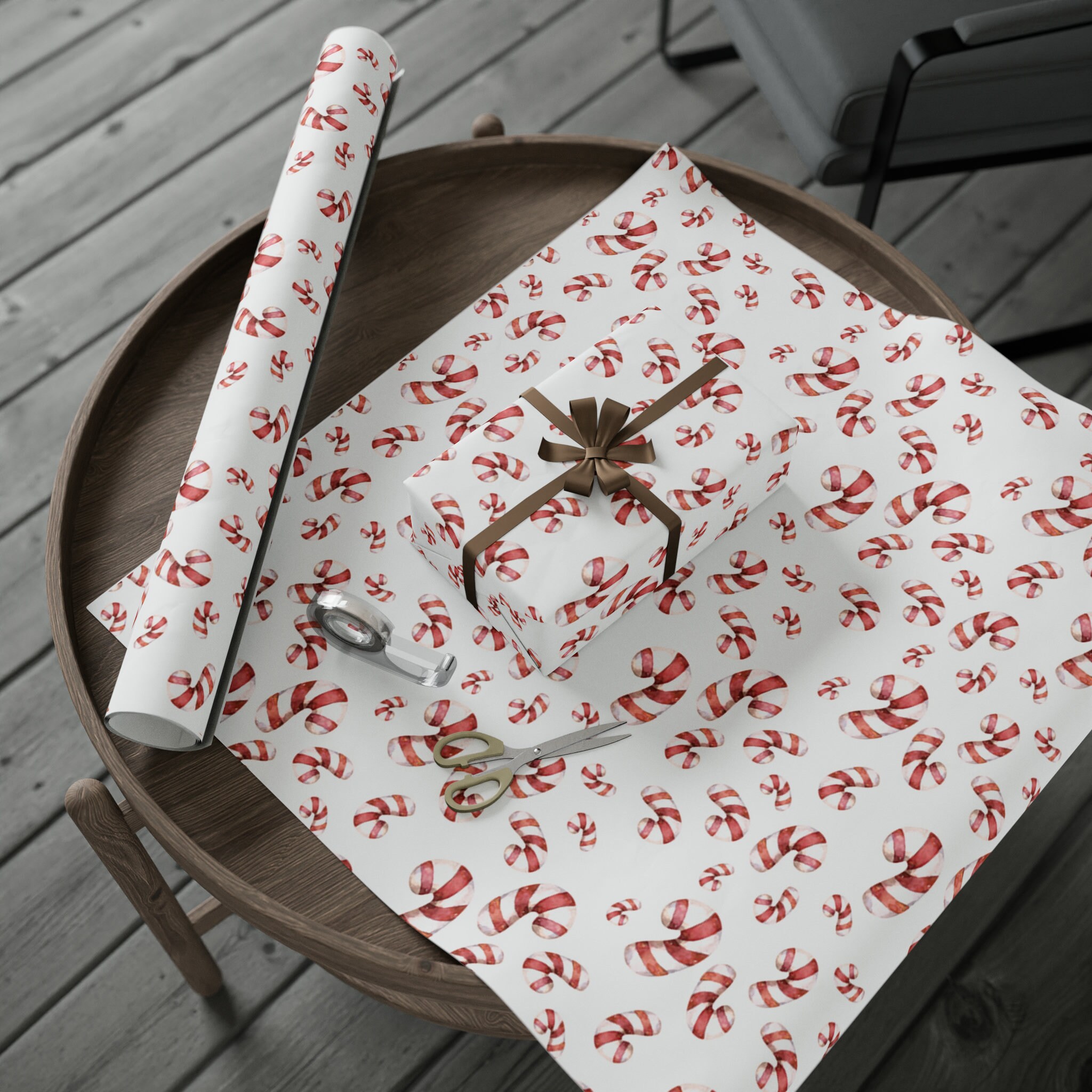 Candy Cane Wrapping Paper, Christmas Candy Cane Wrapping Paper sold by ...