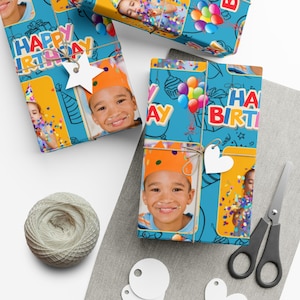 Personalized Happy Birthday Wrapping Paper, Personalized Kids Birthday Wrapping Paper, Make you own birthday wrapping paper