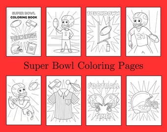 Super Bowl Coloring Book: 15 Football Pages (Digital Download)
