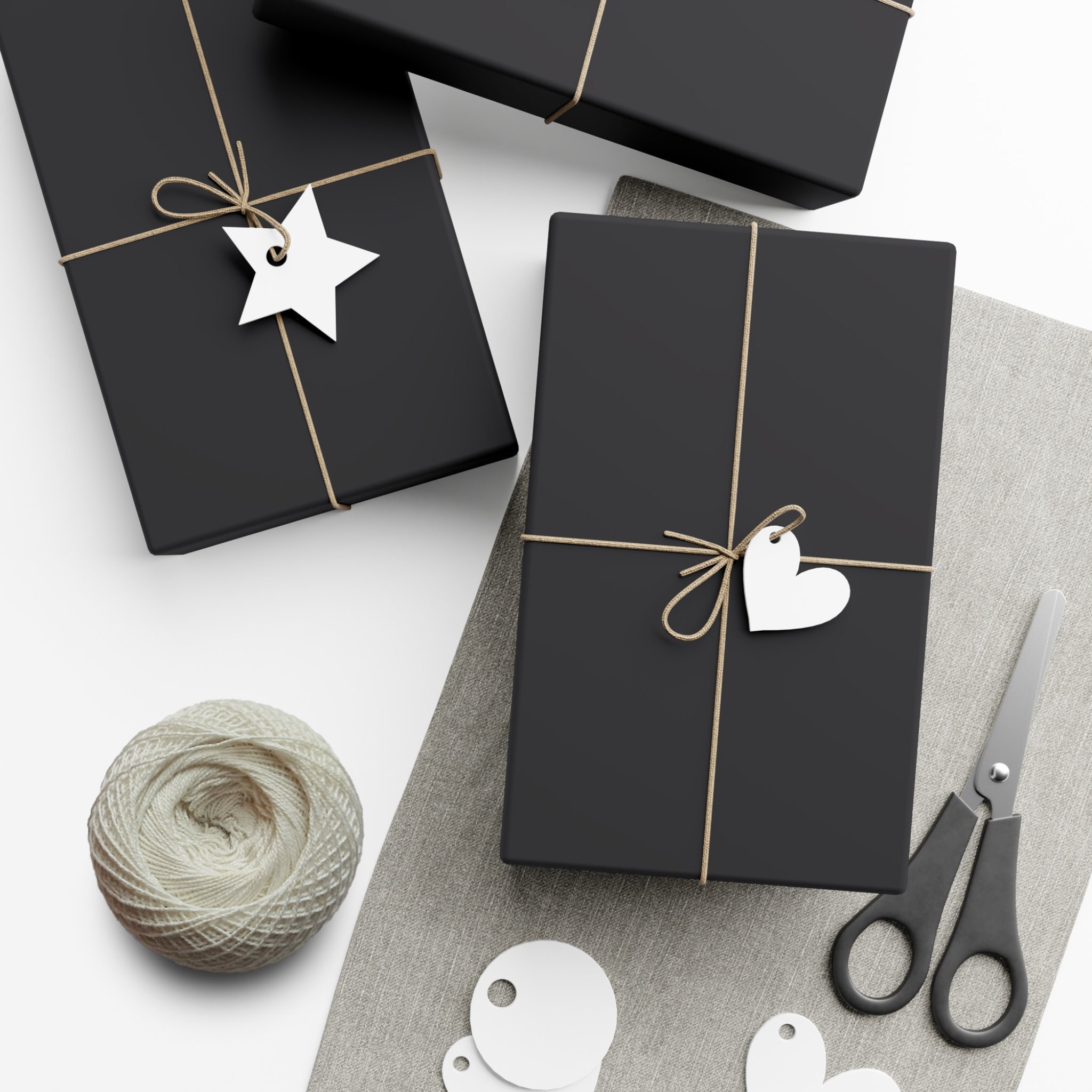 Black Wrapping Paper, Matte Black Wrapping Paper, Elegant Wrapping