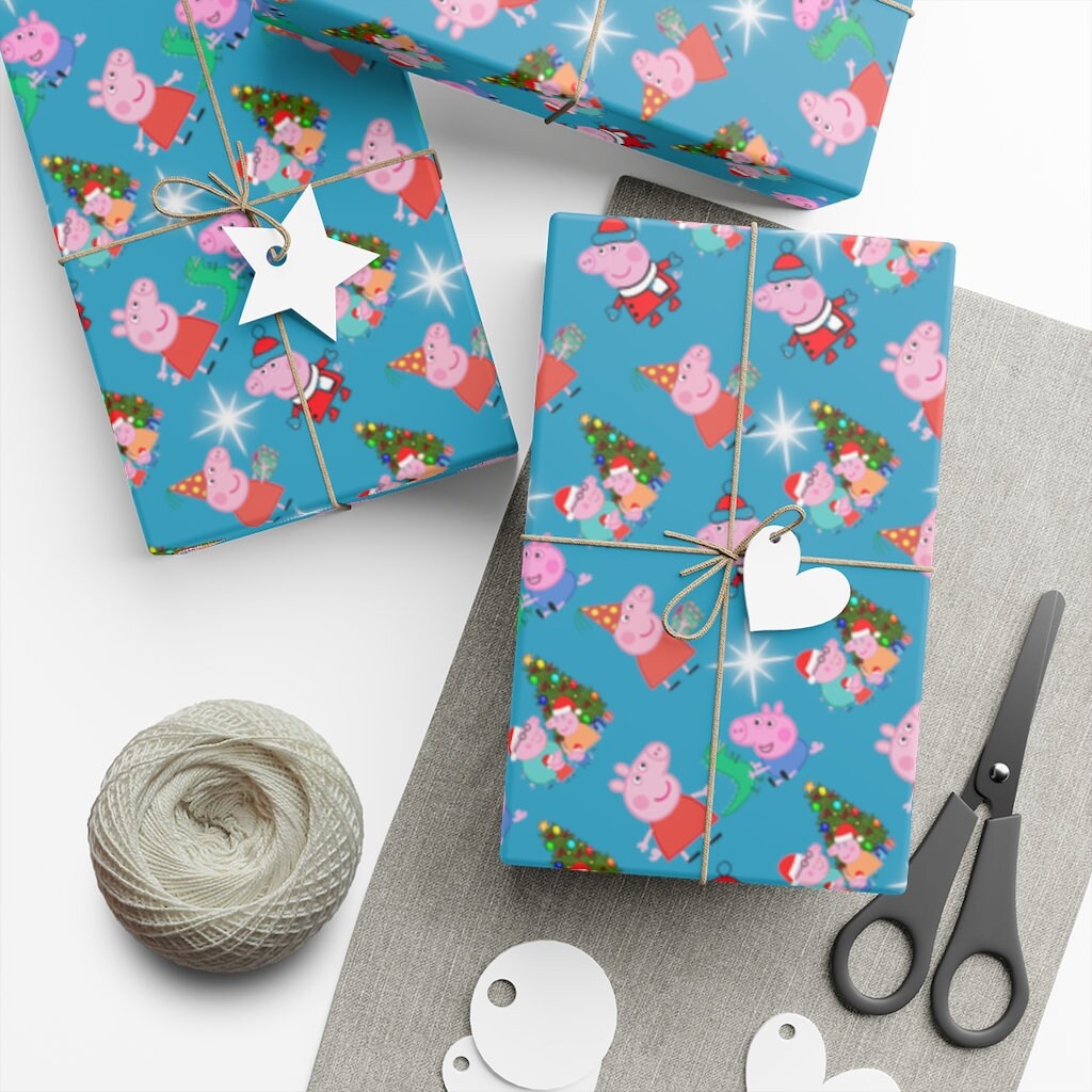 Peppa Pig Wrapping Paper, Gift Wrap Paper 1pc, Peppa Pig Christmas Wrapping Paper Etsy