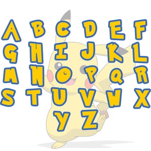 Pokemon Font Bundle, This Pokemon font is great for creating kids birthday cards to print or digital, Ideal for cricut and silhouette