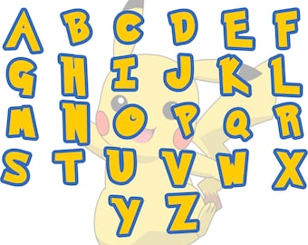Pokemon Font Bundle, This Pokemon font is great for creating kids birthday cards to print or digital, Ideal for cricut and silhouette