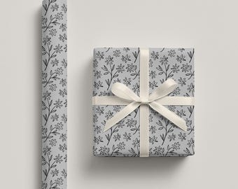 Black Flower Wrapping Paper