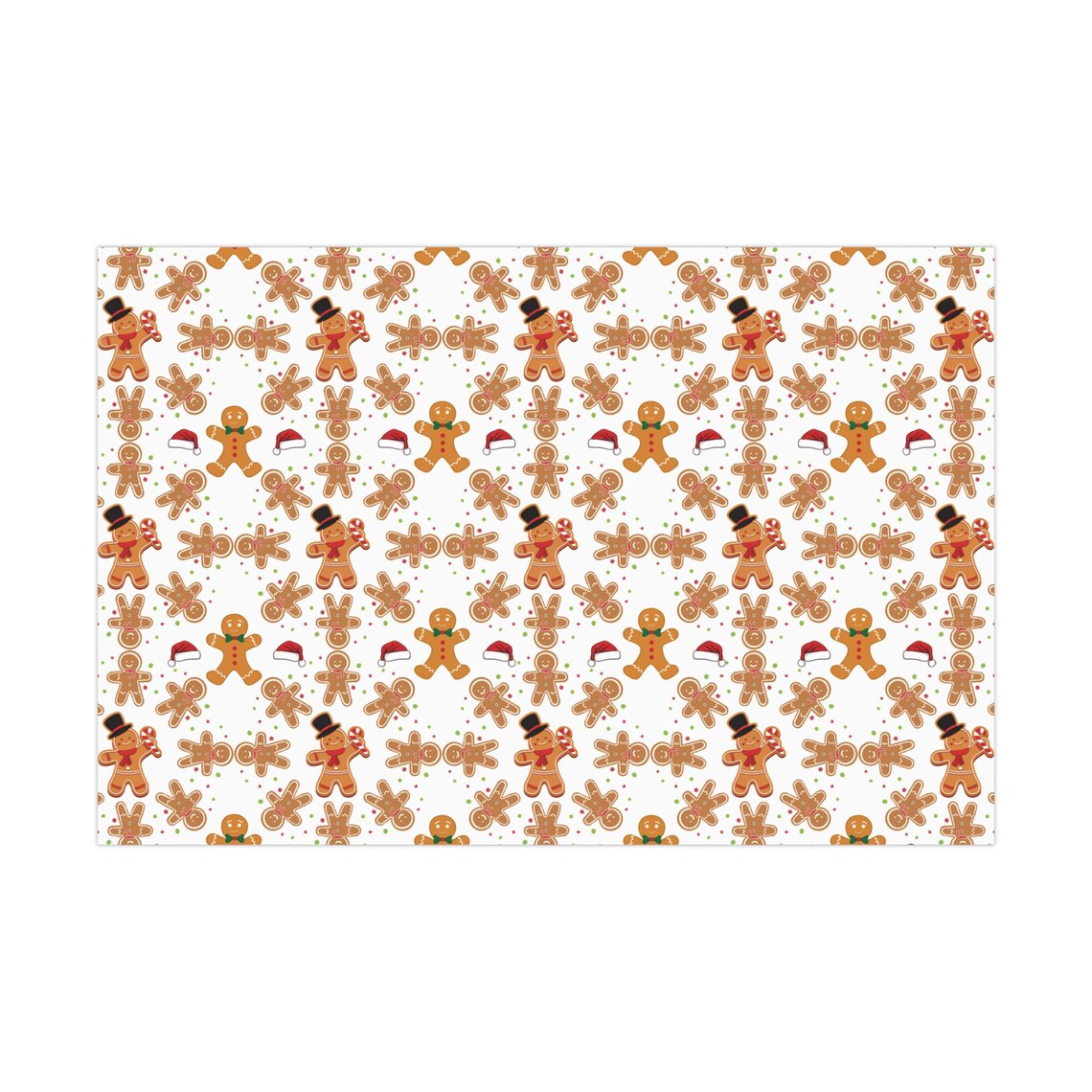 Gingerbread Man Wrapping Paper, Gingerbread Gift Wrap Papers