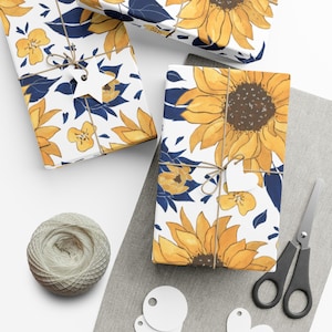 Floral Wrapping Paper, Sunflower Wrapping Paper