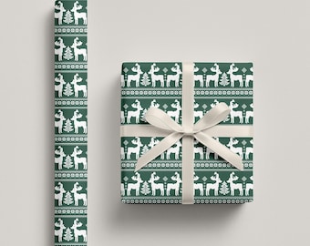 Christmas green wrapping paper