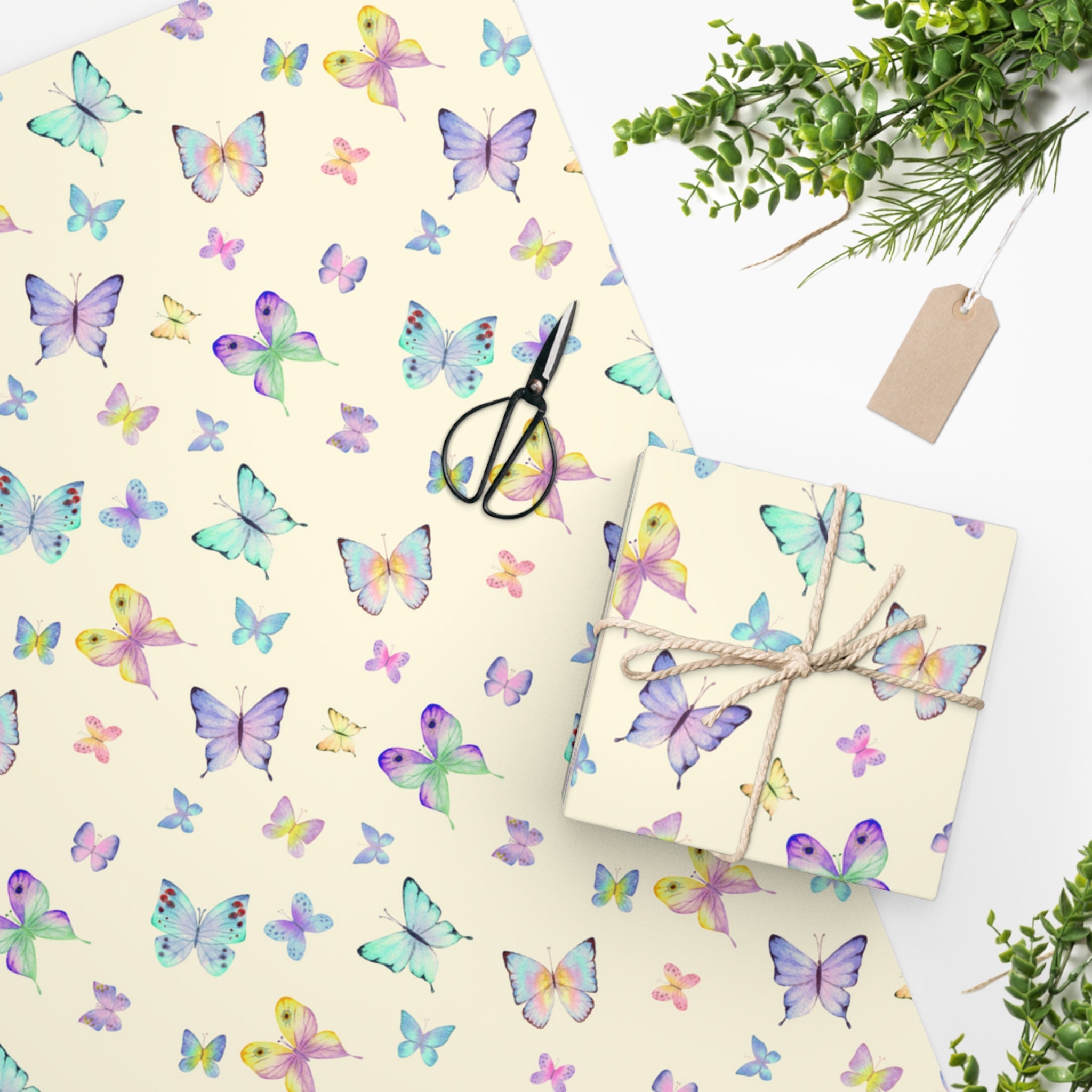 Butterfly Wrapping Paper, Butterfly Gift Wrap, Bug Wrapping Paper