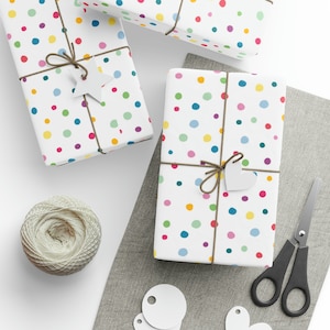 Polka Dot Wrapping Paper Roll, Polka Dot Gift Wrap for Any Occasion, Polka Dot Paper for Christmas & Birthdays, Dots Wrapping Paper