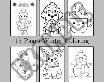 Winter coloring for kids, Coloring activity for Kids, School Winter Coloring Activity, Preschool coloring activity for winter, Coloring page