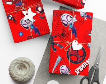 Spiderman wrapping paper, Spidey and his amazing friends wrapping paper, Spidey Gift Wrap Paper
