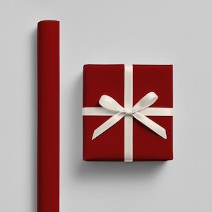 dark red wrapping paper mockup