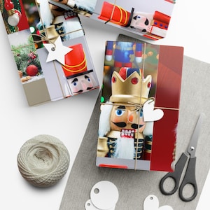 Nutcracker Christmas Wrapping Paper, Nutcracker Gift Wrap, Christmas Nutcracker Wrapping Paper, Nutcracker Soldier Themed Gift Wrap