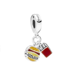 Pandora burger and shop fries charm