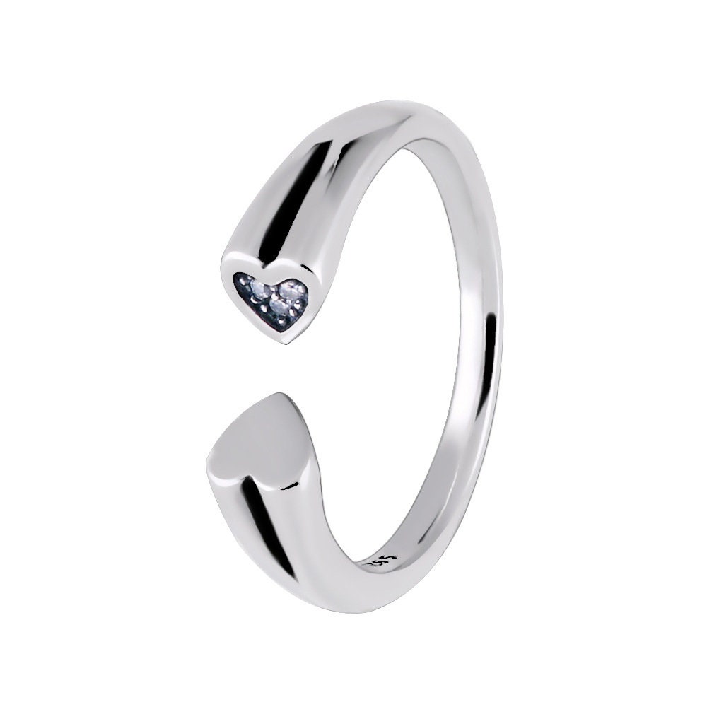 Pandora open 2024 heart ring
