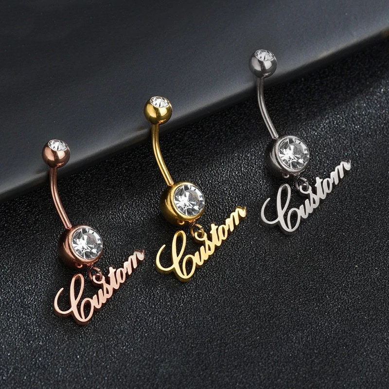 Belly button rings with names clearance