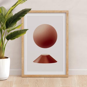 Minimalist Geometric Digital Poster in Terracotta & Beige