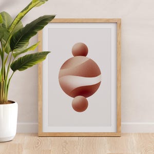 Minimalist Geometric Digital Poster in Terracotta & Beige