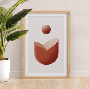 Minimalist Geometric Digital Poster in Terracotta & Beige