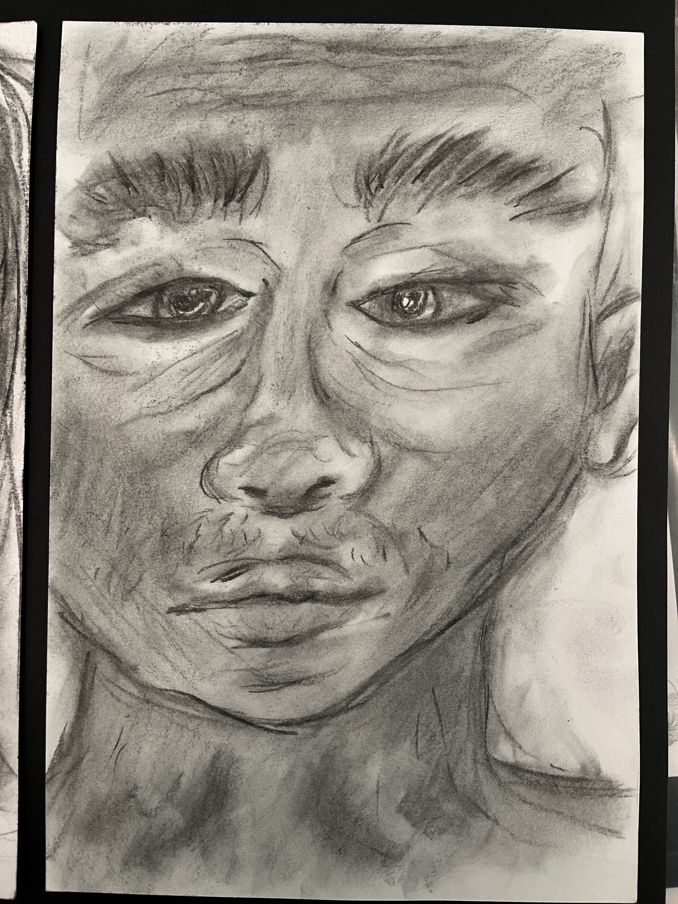 Charcoal Drawing Figure/face dazed Print Hand Illustrated, A4/A5 Paper ...