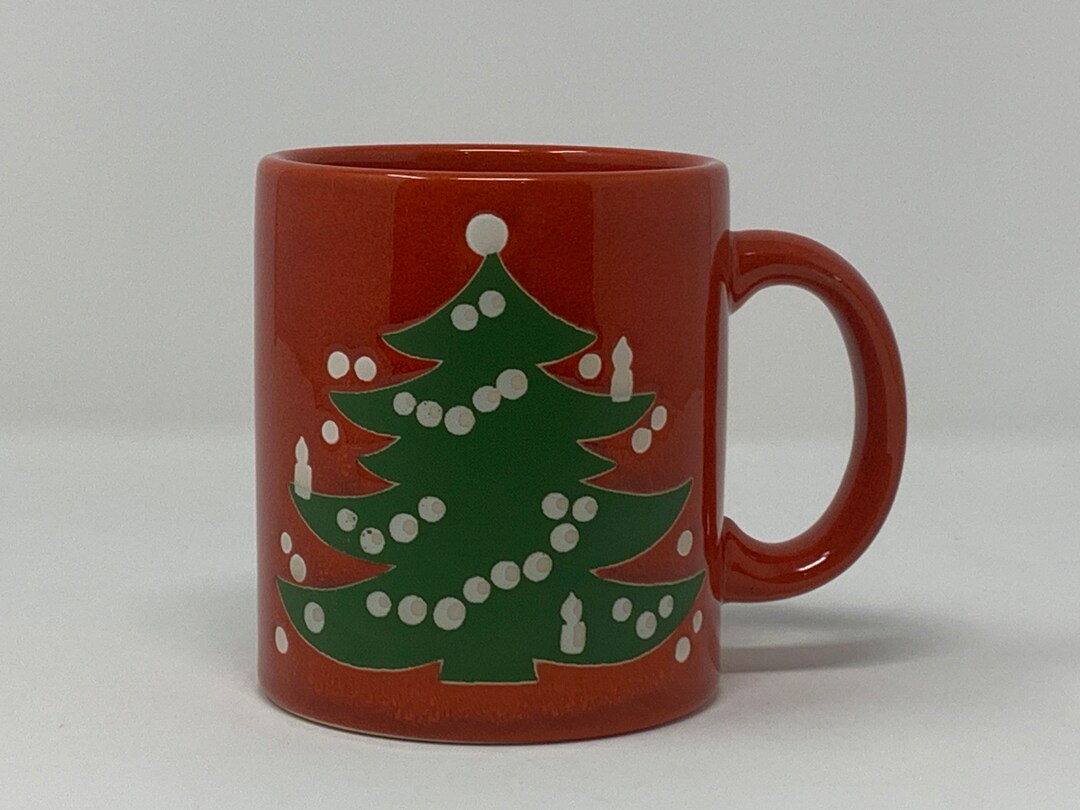 Vintage Red Christmas Tree Mug Waechtersbach Spain Etsy
