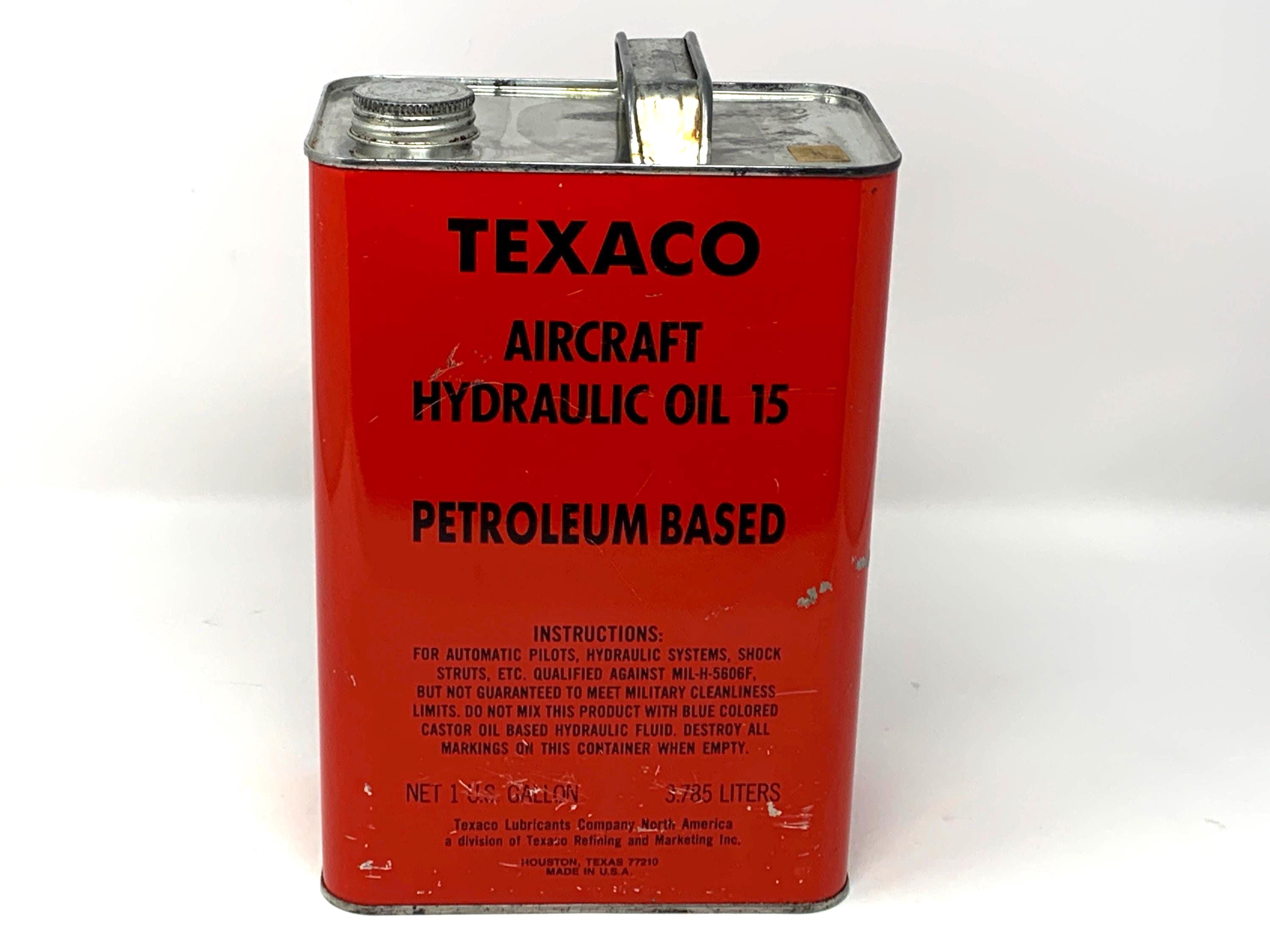 Vintage Texaco Aircraft Hydraulic Oil 15 Can 1 Gallon EMPTY - Etsy
