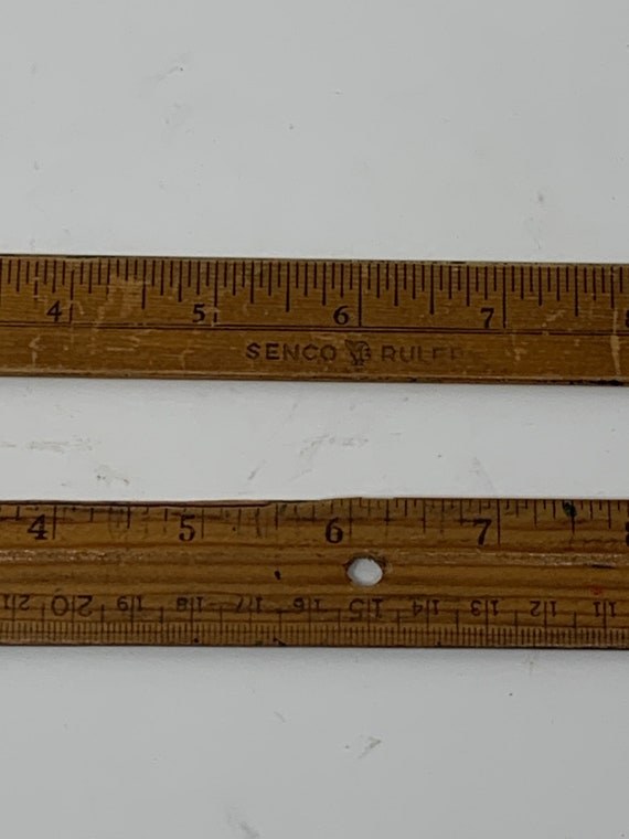 Set of 2 Vintage Wooden Rulers, Westcott, Senco, Made in USA 