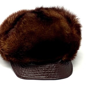 Vintage Tuscan Leather Fur hat Made in Italy Genuine Tuscan Lamb Skin Fur Hat Made in Italy Women main image 4
