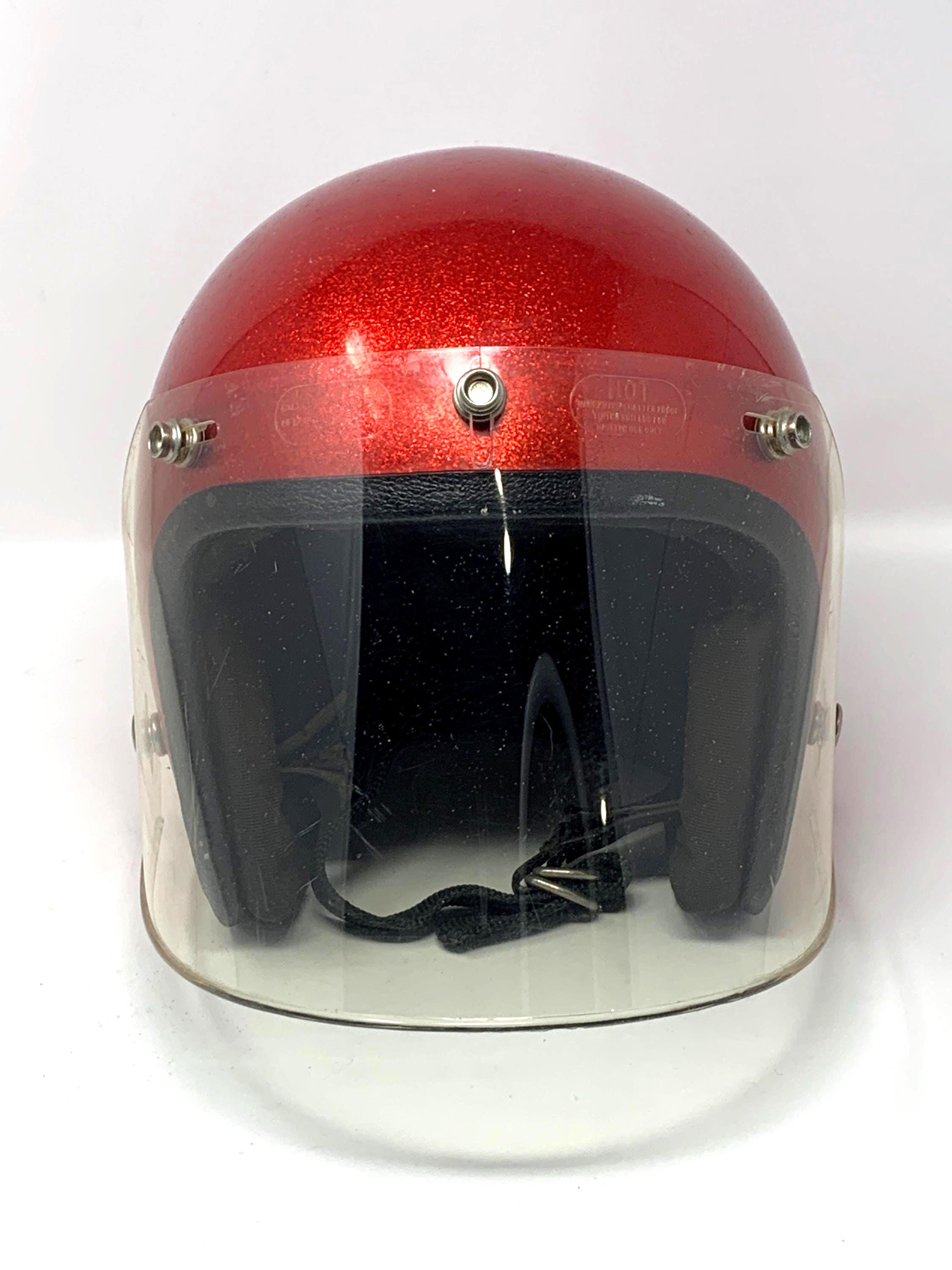 Vintage Red Glitter Metal Flake Motorcycle Helmet - Etsy Vintage Red Glitter Metal Flake Motorcycle Helmet - Etsy
