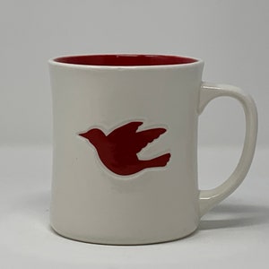 Starbucks Red and Gold Flake Ceramic 12 OZ Hot Coffee Mug Tumbler Cup 