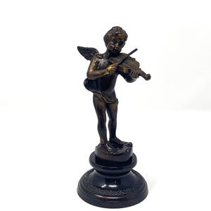 Vintage Bronze/Brass Bust Cherub Angel Figurine Statue