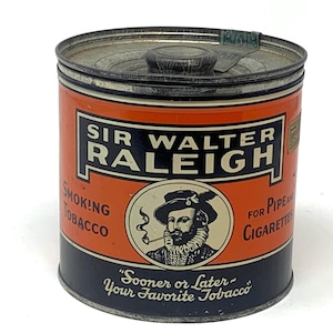 sir walter raleigh tobacco tin date Vintage Smoking Empty Can - Brown & Williamson #2 Vintage Sir Walter Raleigh Tobacco