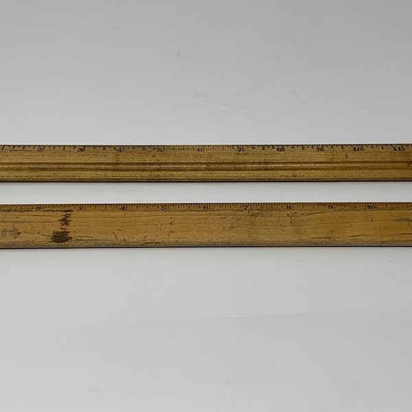 Set of 2 Vintage Wooden Rulers, Westcott, Falconer, Made in USA