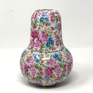 Vintage Floral Tumble Up l Bedside Pitcher l Water Decanter
