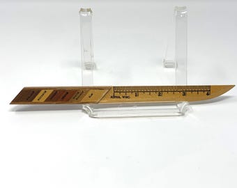 Vintage Wooden Ruler Letter Opener - Alpha Wisconsin