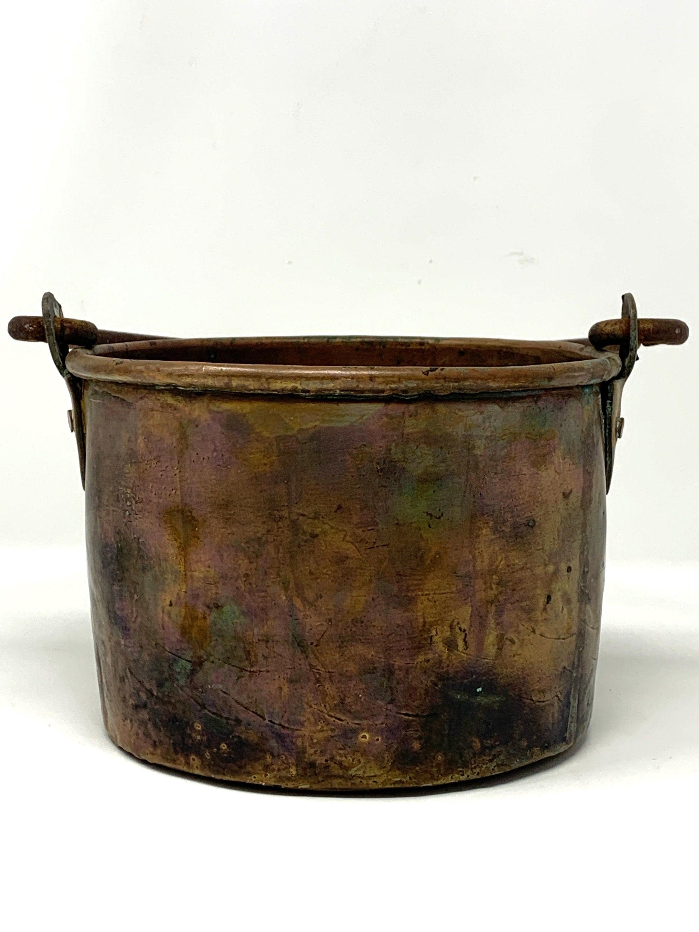 Antique Hammered Copper Cauldron: Hand Forged Dovetail Handle - Etsy