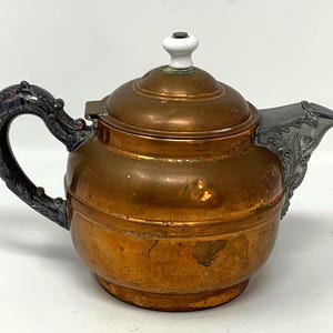 Vintage Copper and Pewter Rochester Tea Kettle
