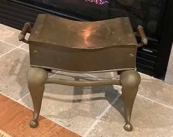 Antique Brass Hearth  Footman, Fireplace Trivet, Fireplace Decor, Fireplace Accessories, Brass Footrest, Step Stool, Foot Stool