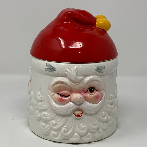 Vintage 3 Face Santa Musical Box l Berman & Anderson l Candy Jar l Cookie Jar