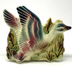 Vintage Ceramic Flying Duck Planter