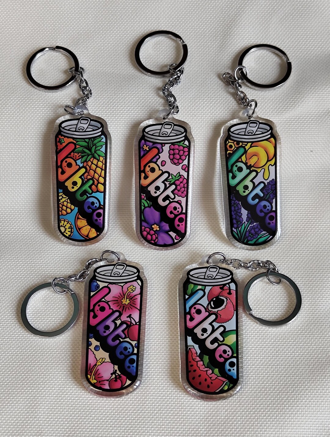 Fresh Pro Keychains Lgbtea: Fresh & Fruity - Artful Pride-themed Iced Tea Can Acrylic ...