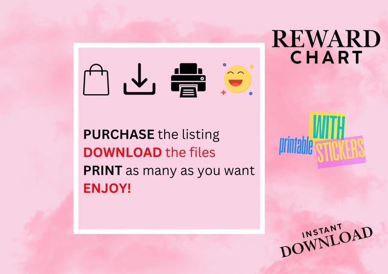 Printable Reward Options Printable Rainbow Reward Chart With Printable Stickers / Behaviour ...