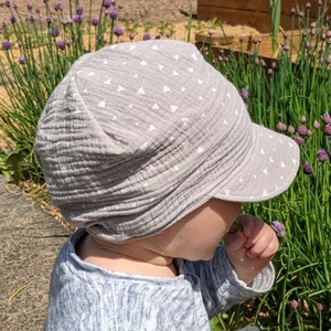 Muslin hat for babies and toddlers, summer hat made of muslin, summer hat